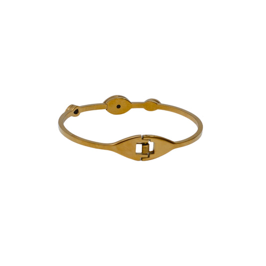 Premium Gold Tone Stainless Steel Hinge Bracelet