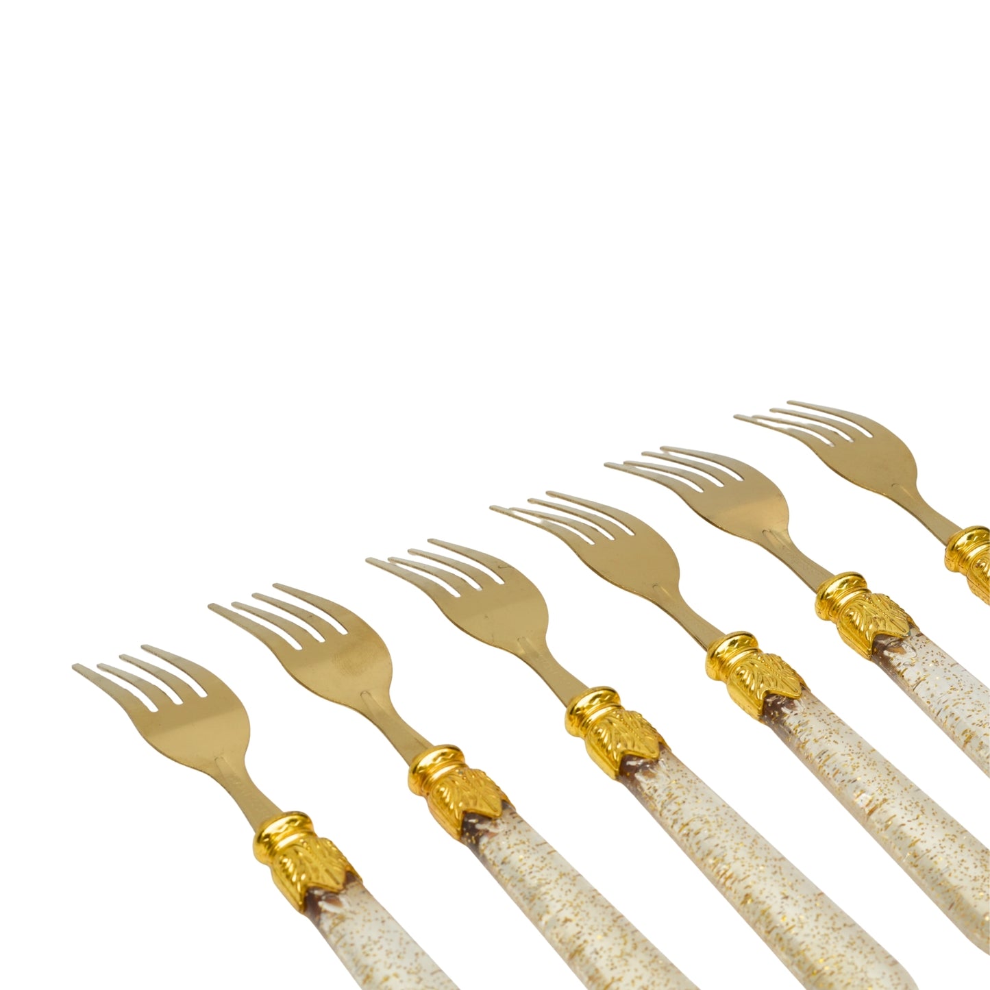 Premium Golden Diamond Cut Spoon Set (Pack of 6)