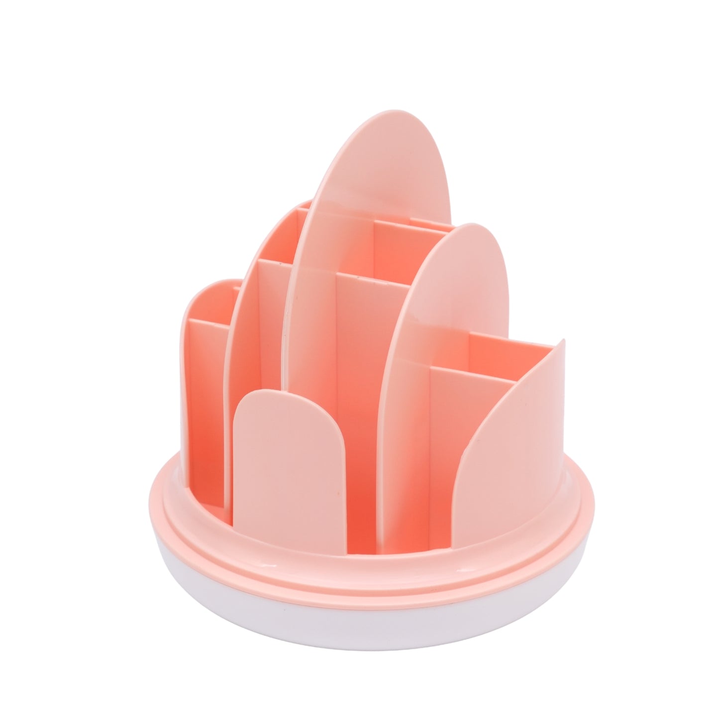 360-degree rotating makeup and lipstick organizer with a dustproof lid