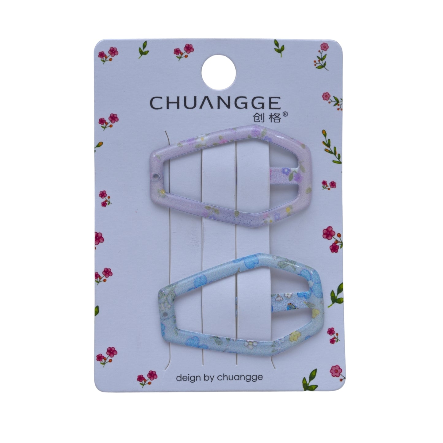 Floral Acetate Geometric Hair Clip Set