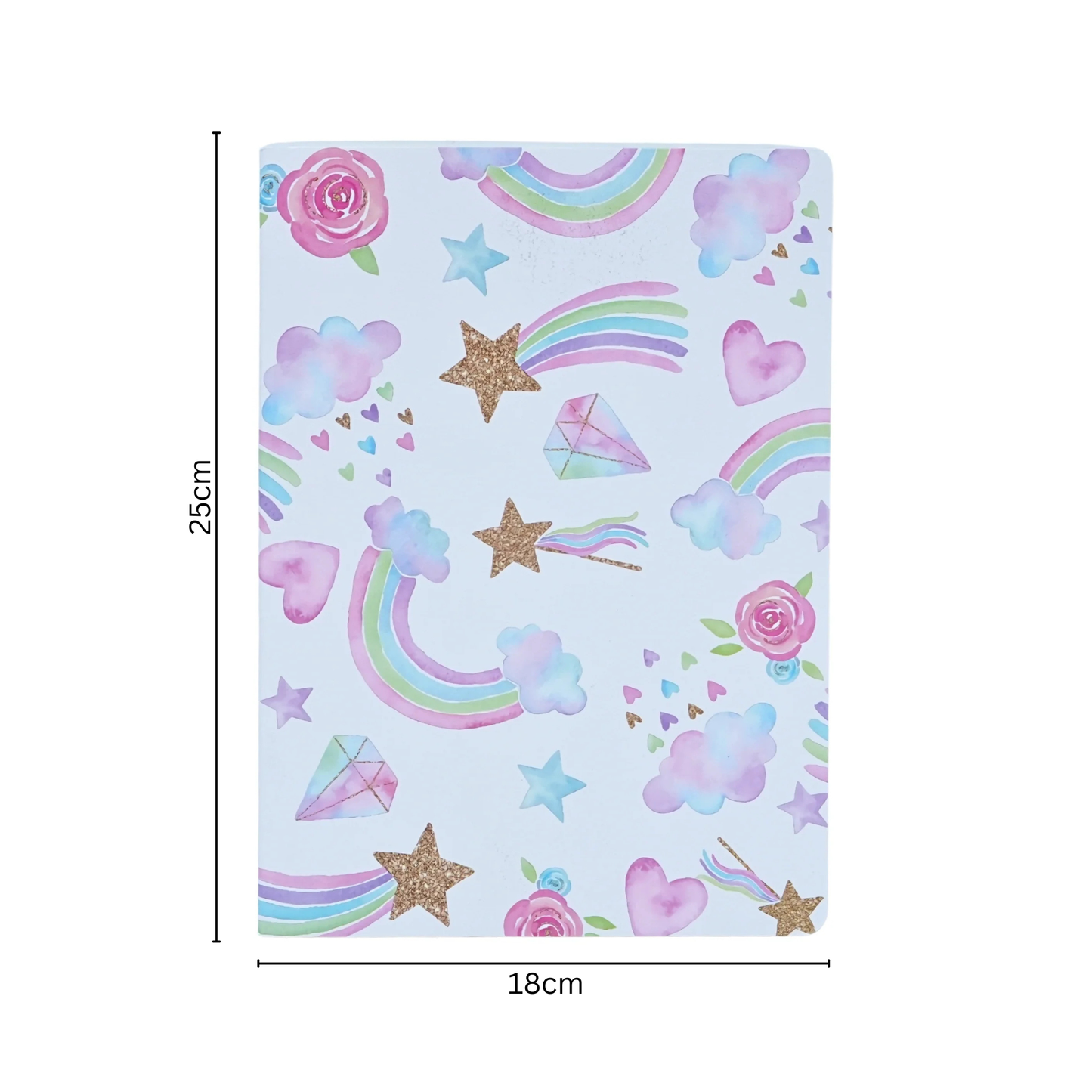 Cute girl aesthetic stars and rainbow style notebooks