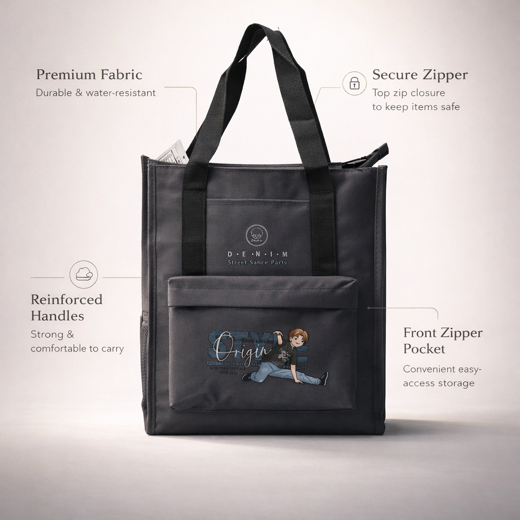 Grey aesthetic tote bag unisex style