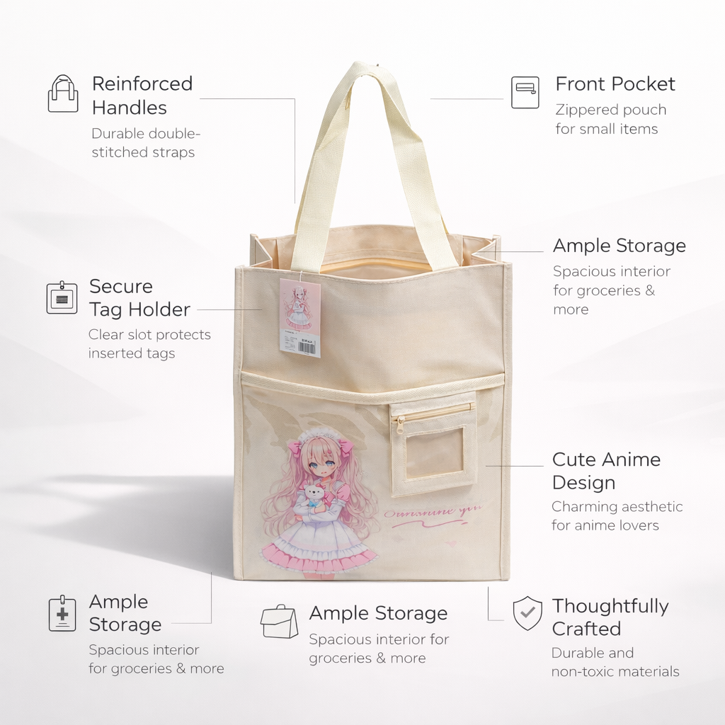 Off White aesthetic tote bag for girls