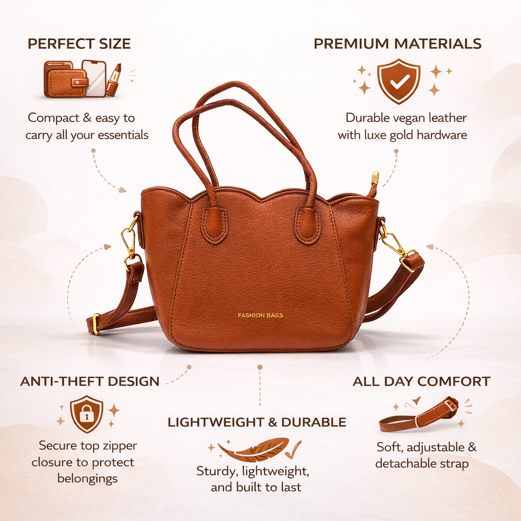 Fashion & Bags Brown Textured Handbag