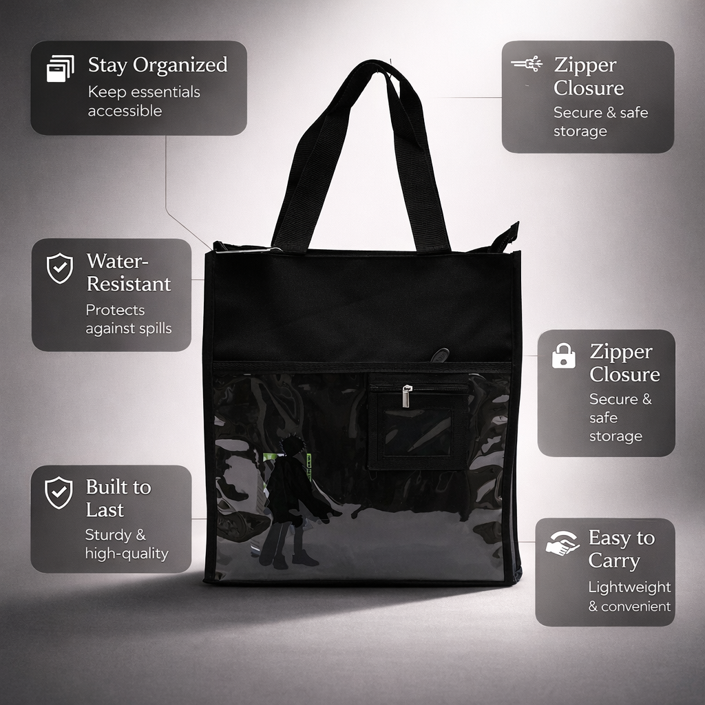 Black unisex aesthetic tote bag