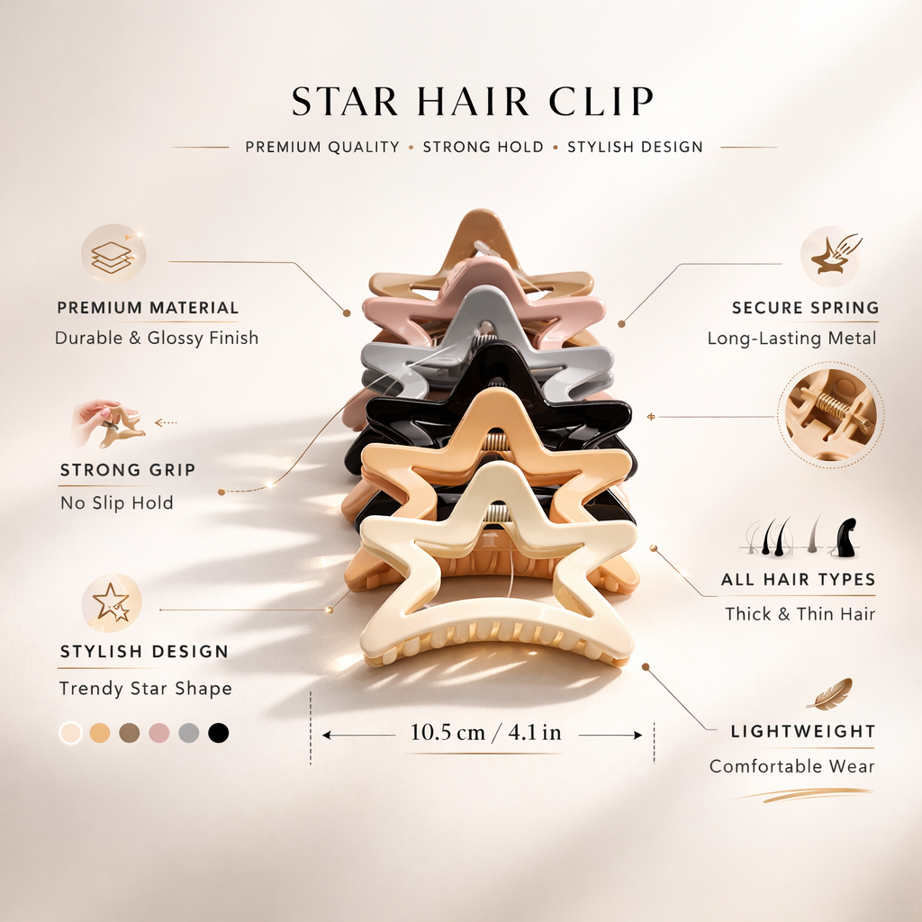 Fashionable Daily Use clutcher & Clips For Girls ( set of 6 )