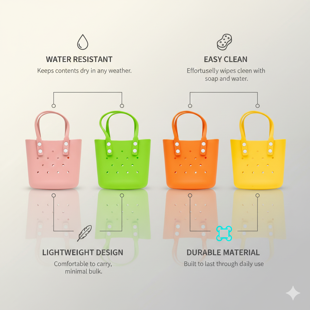 waterproof rubber beach tote bag