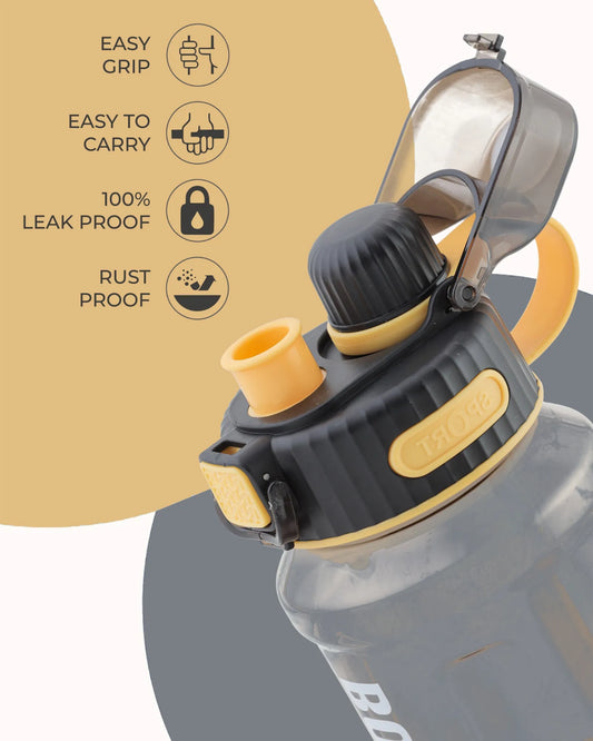 Kids Water Bottle with Straw Black – 800ml – TUFULA