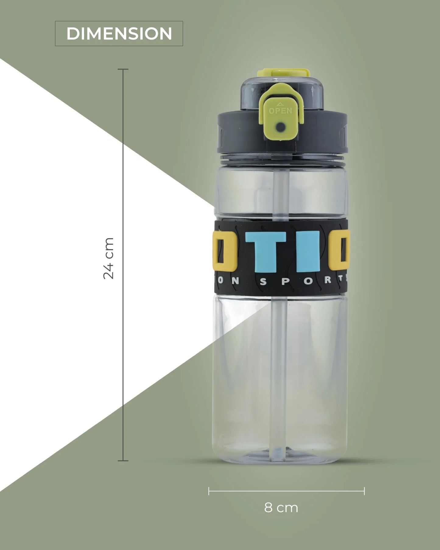 Stylish Straw Sipper Bottle Green – 1000ml – TUFULA