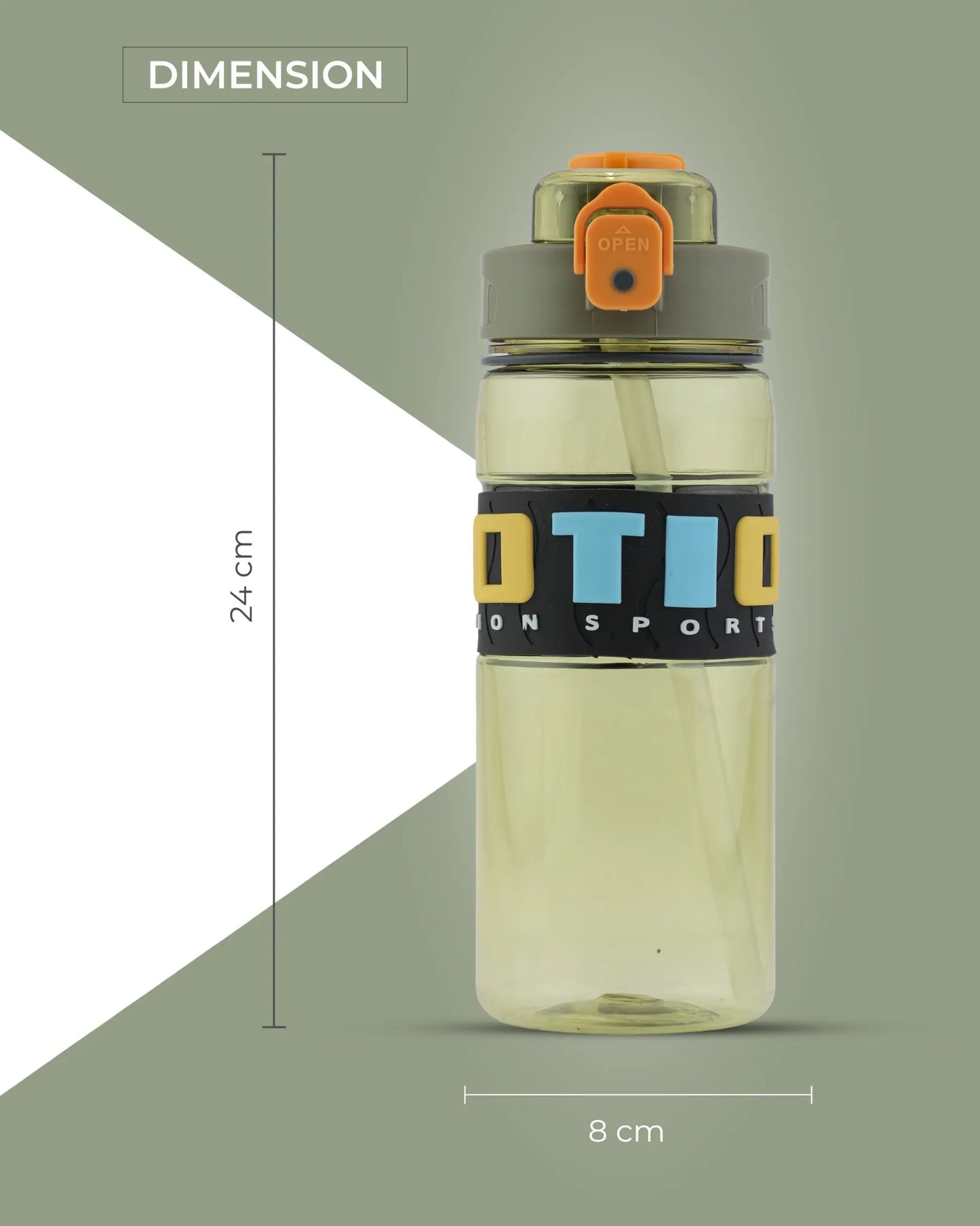 Stylish Straw Sipper Bottle Orange – 1000ml – TUFULA