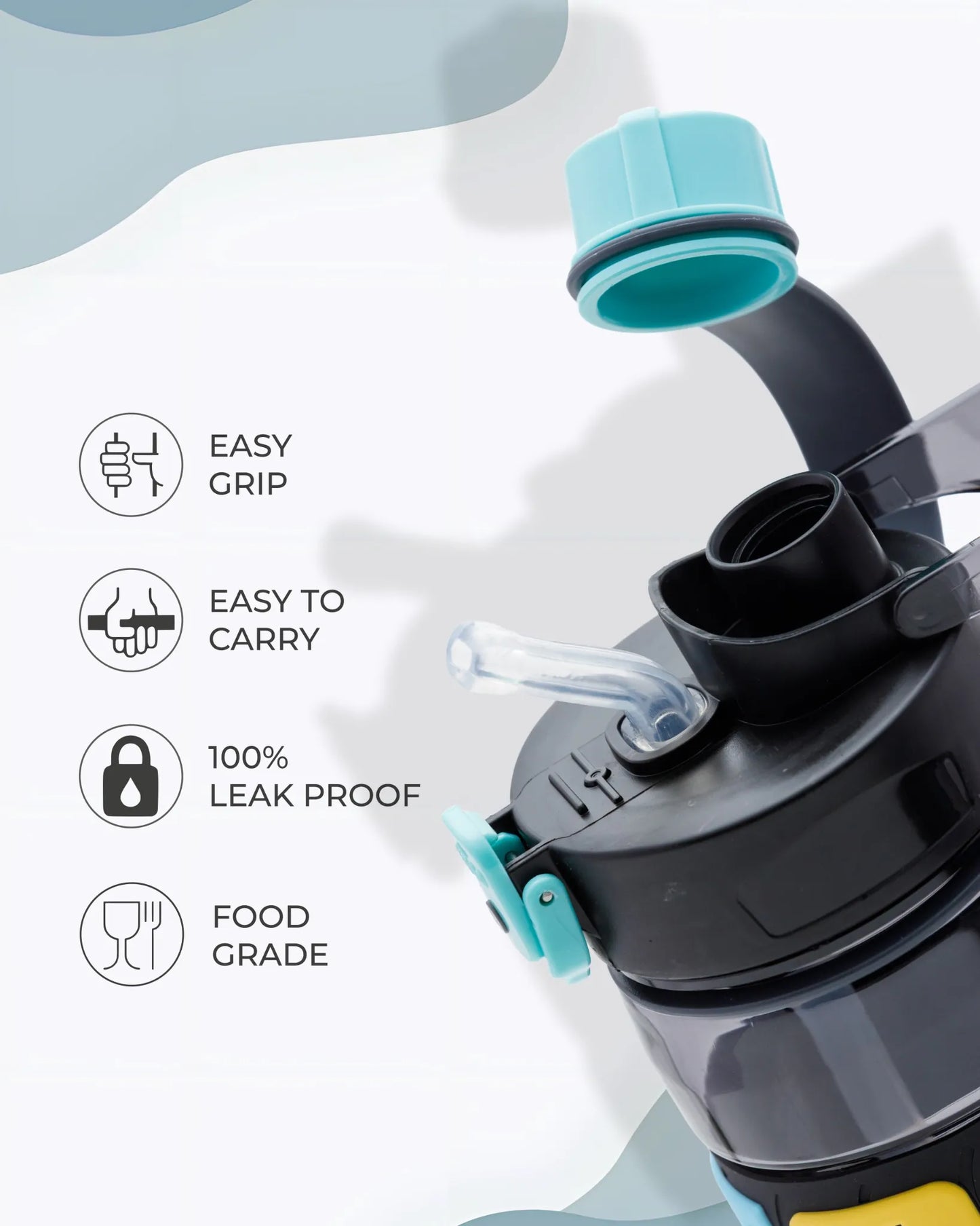 Stylish Straw Sipper Bottle Sky Blue – 1000ml – TUFULA