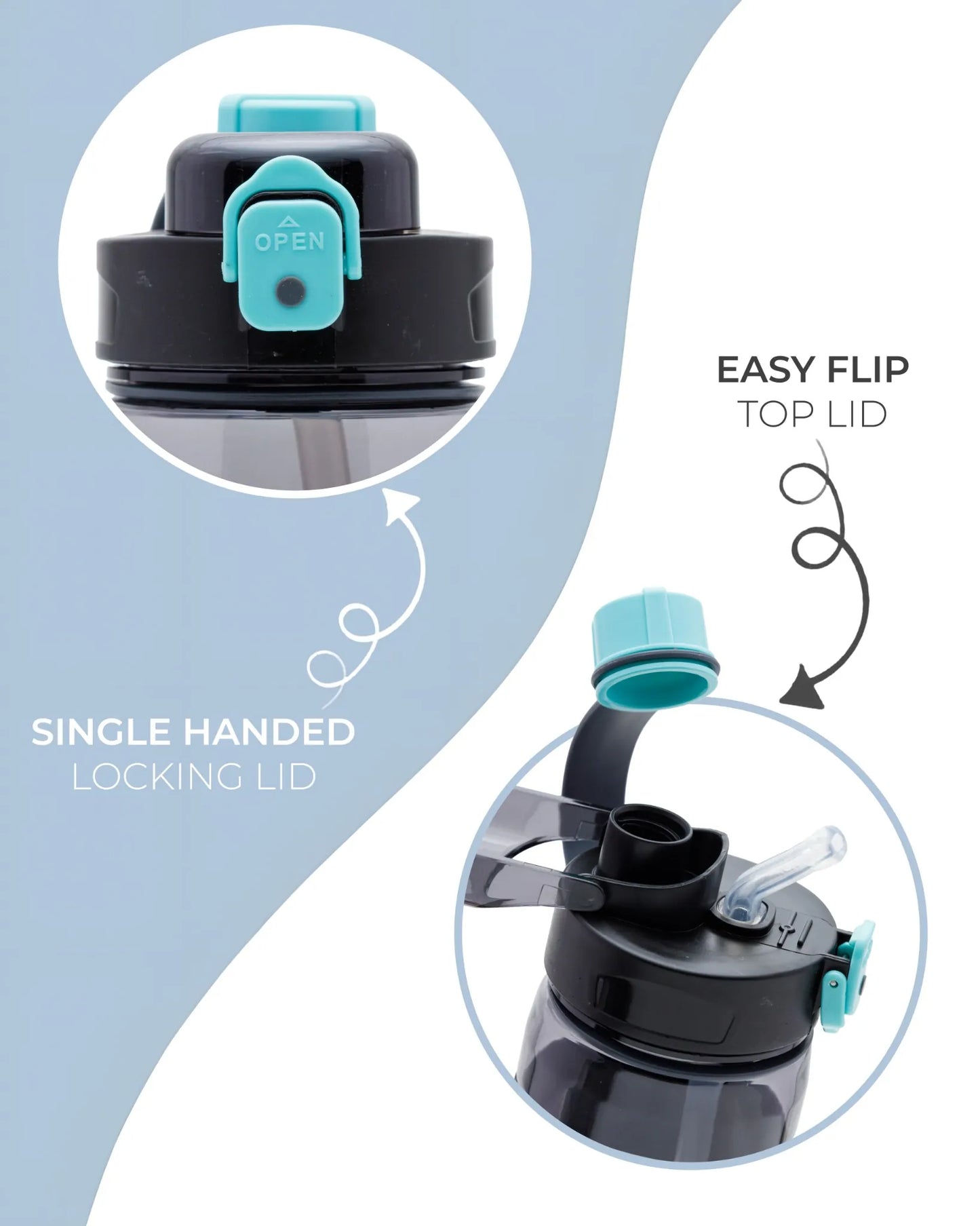Stylish Straw Sipper Bottle Sky Blue – 1000ml – TUFULA