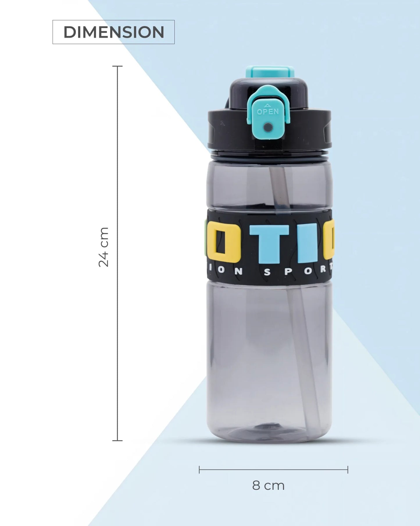 Stylish Straw Sipper Bottle Sky Blue – 1000ml – TUFULA