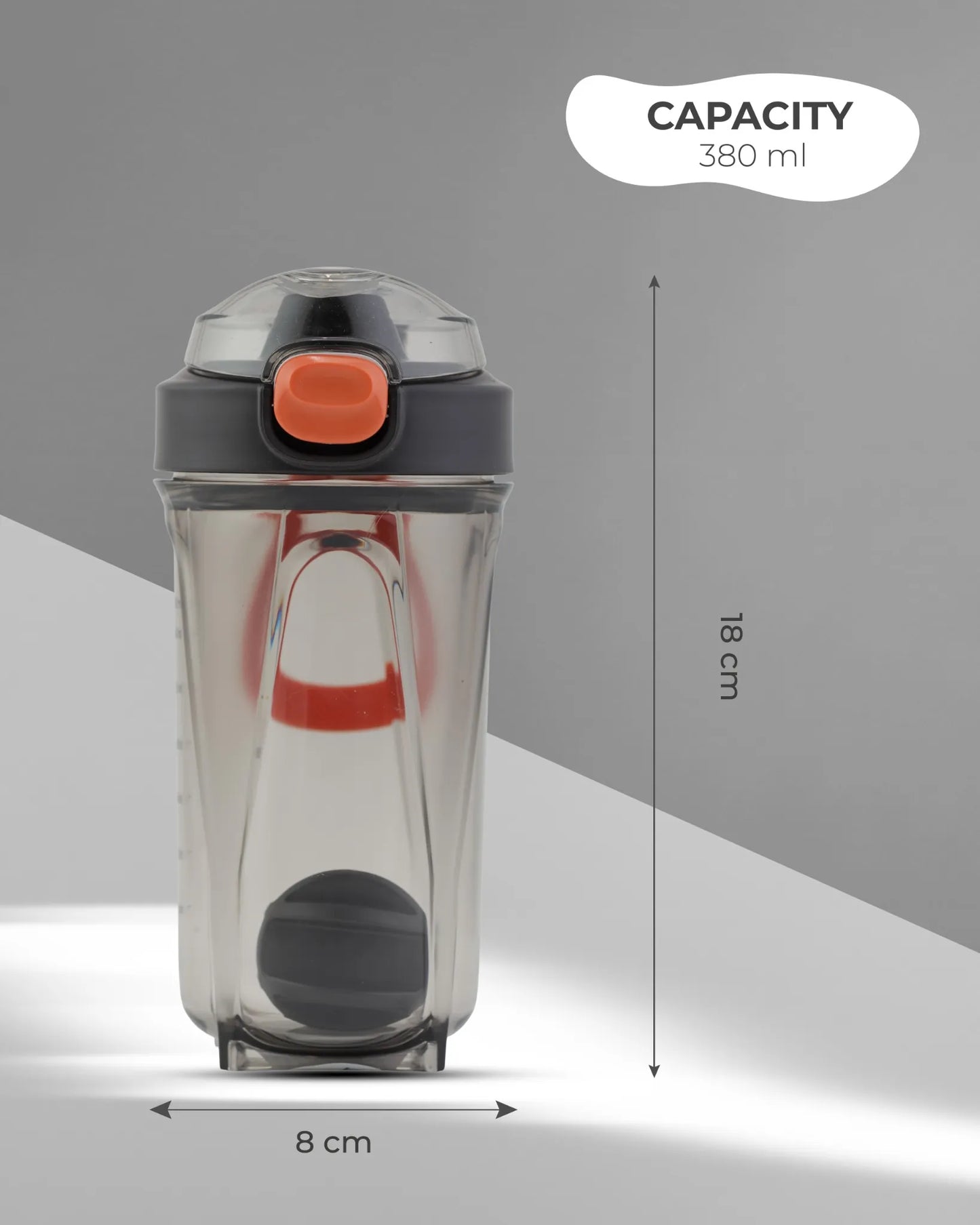 Protein Shaker Bottle Black – 380ml – TUFULA