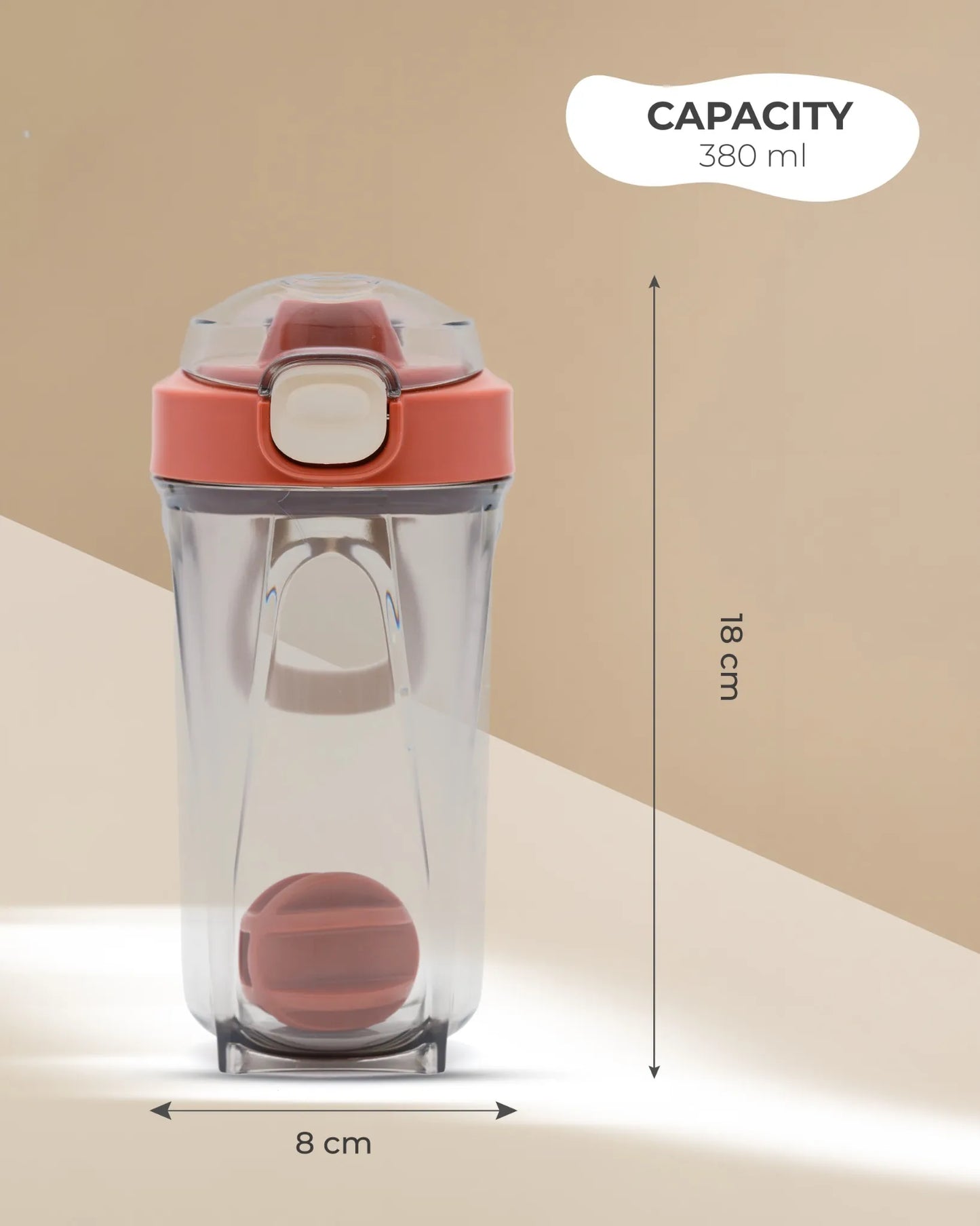 Protein Shaker Bottle Brown – 380ml – TUFULA