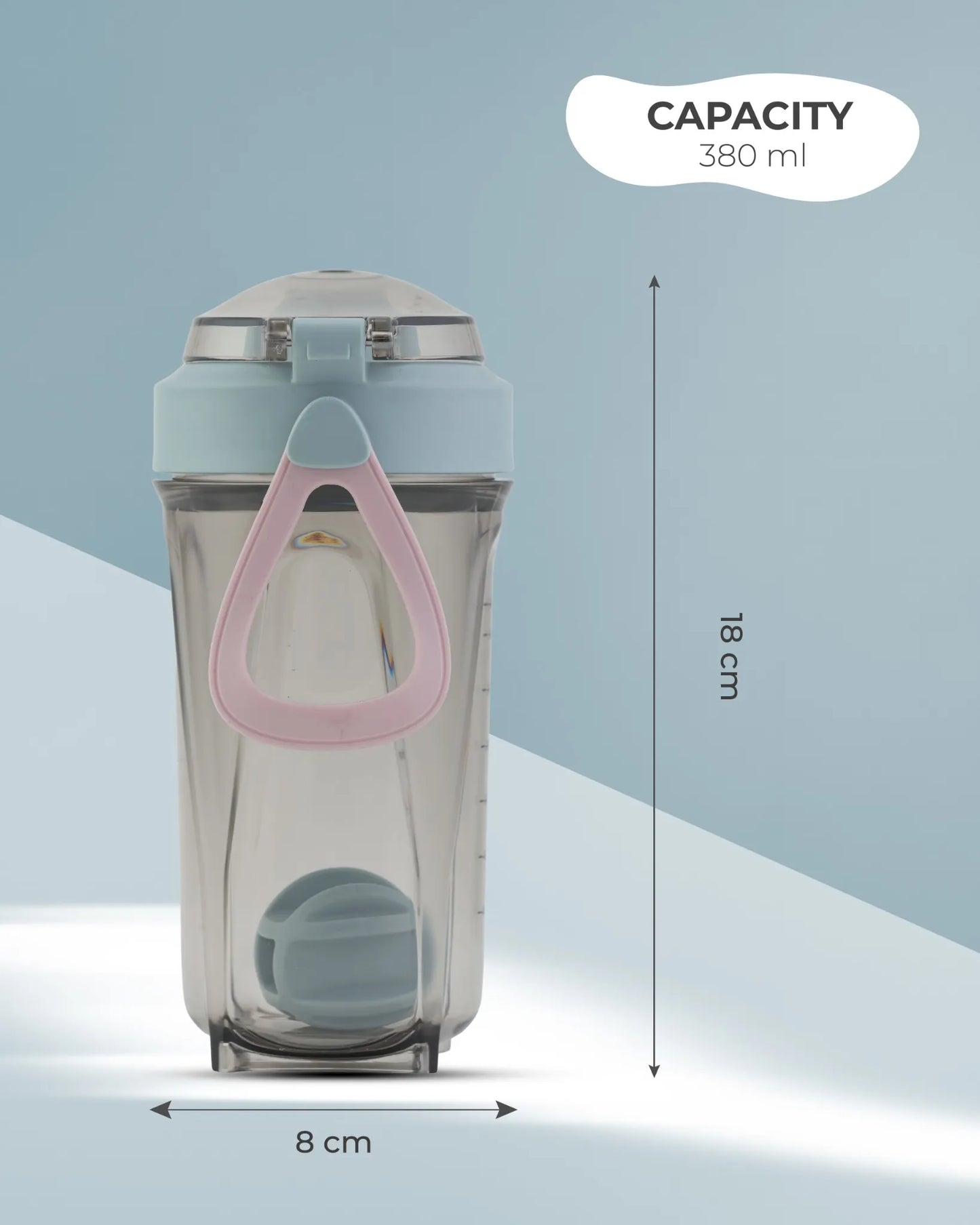 Protein Shaker Bottle Grey – 380ml – TUFULA