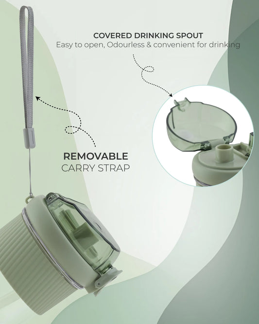 Seliya Travel Bottle Green – 450ml – Flip Lock Lid – TUFULA