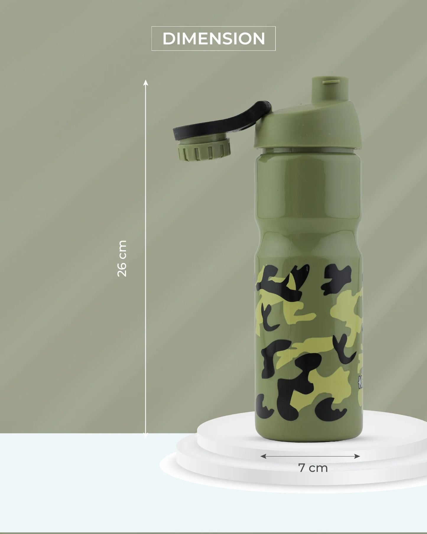 Army Camo Water Bottle Green – 700ml – Flip Lid BPA-Free – TUFULA
