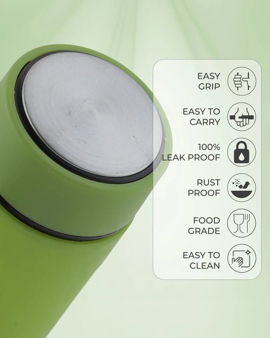 Insulated Thermo Bottle Green – 500ml BPA-Free Glass Bottle