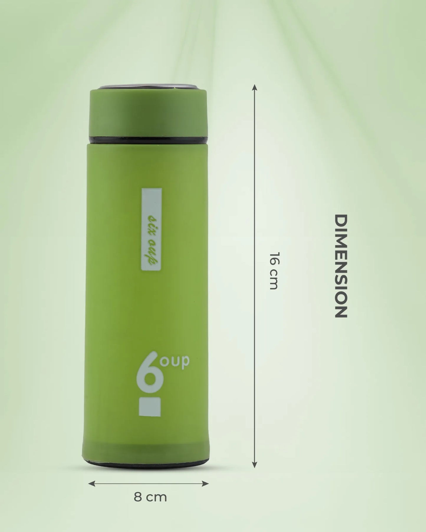 Insulated Thermo Bottle Green – 500ml BPA-Free Glass Bottle
