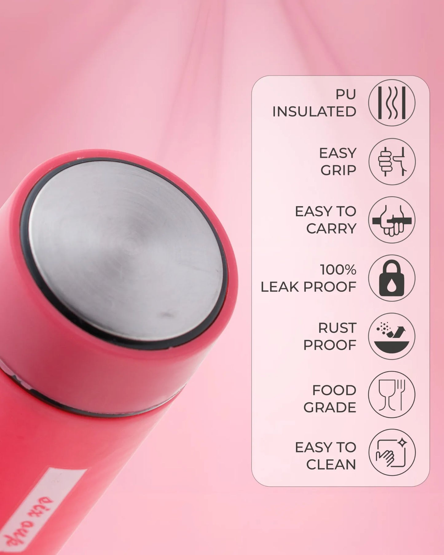 Insulated Thermo Bottle Pink – 500ml Sleek Thermo Flask for Women