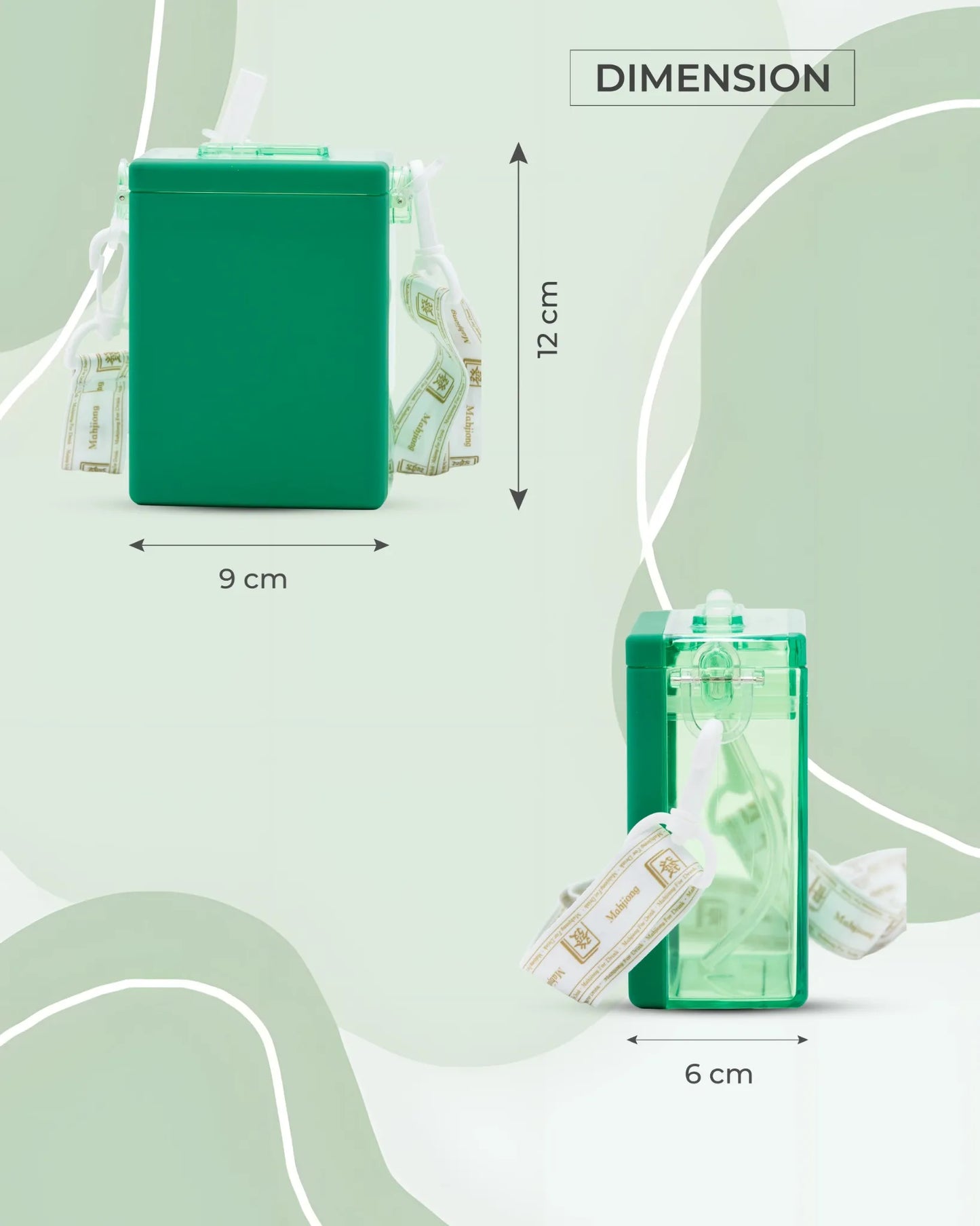 Square Green Water Bottle – 300ml Food-Grade Plastic