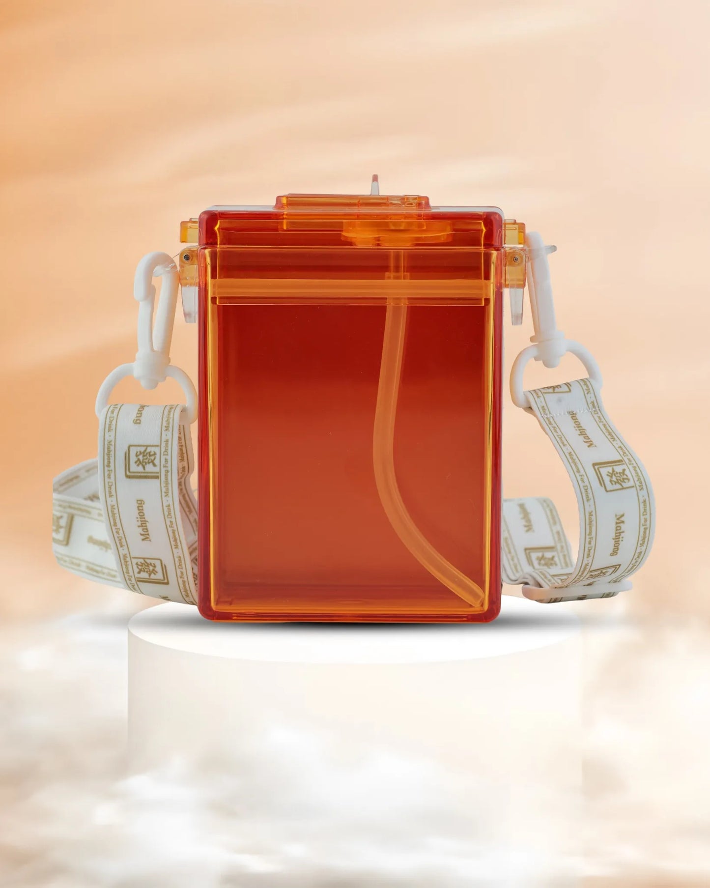 Square Orange Bottle for Kids – 300ml Easy Carry
