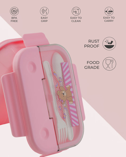 Frozen Lunch Box – Pink – BPA-Free with Spoon