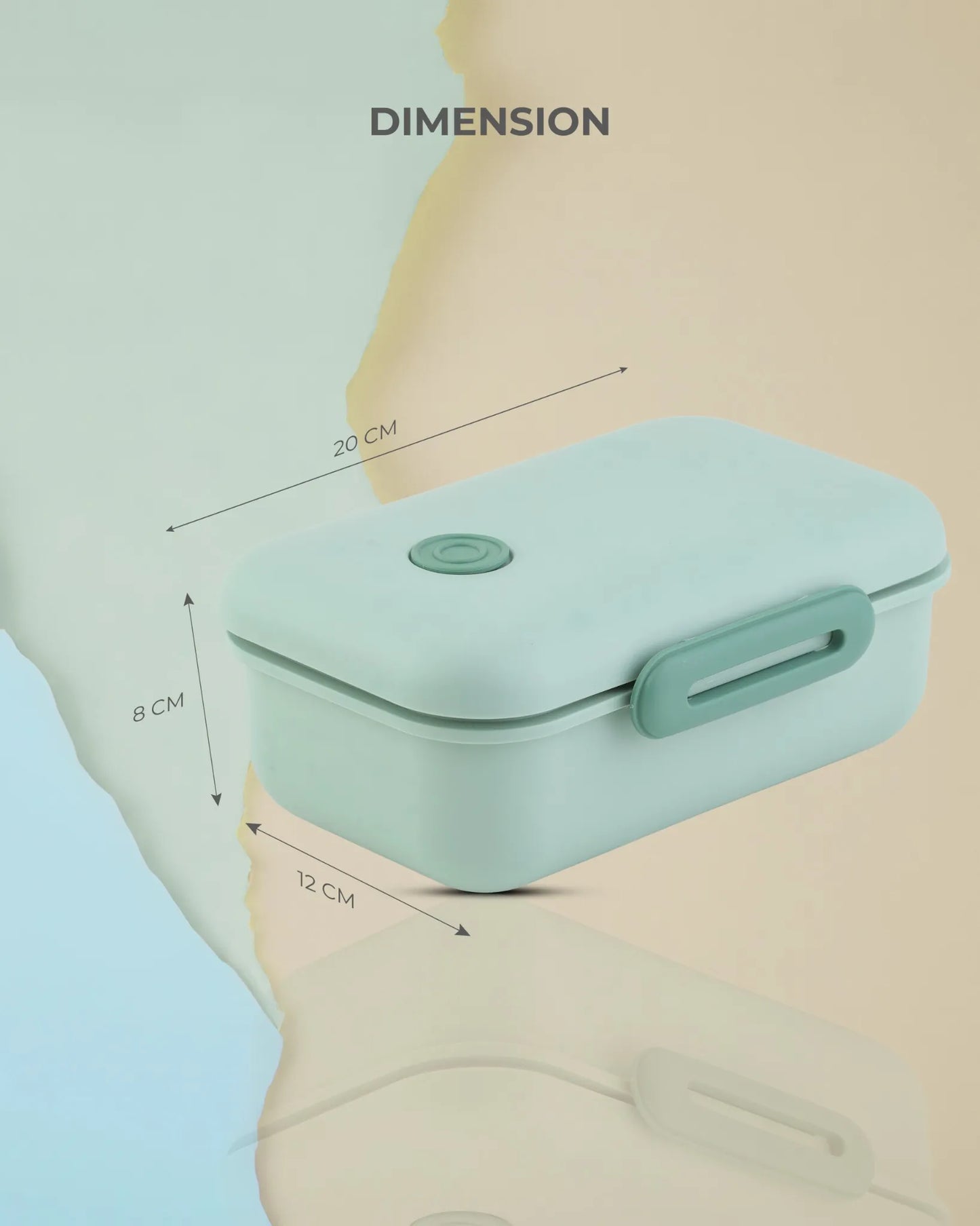 Green Pastel Lunch Box with Spoon – Clip Lock & Steel Interior – TUFULA
