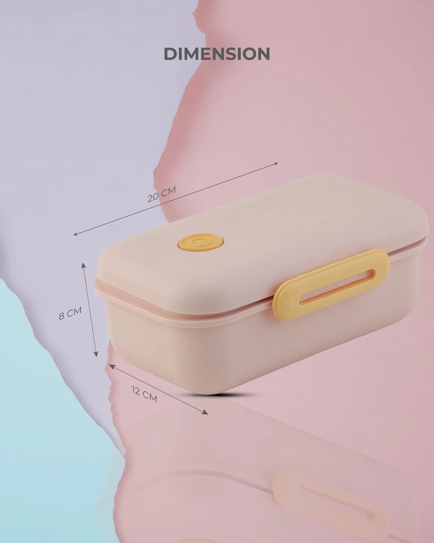 Pink Pastel Lunch Box with Spoon – Clip Lock & Steel Interior – TUFULA