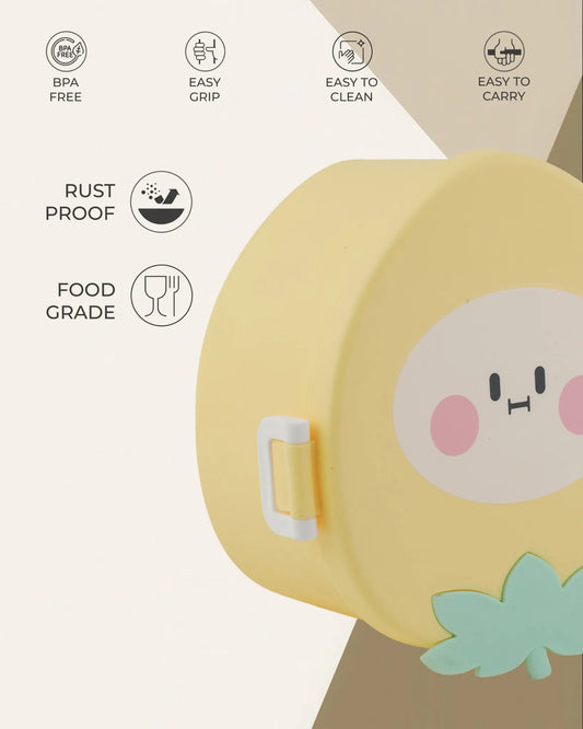 Yellow Mango Cartoon Lunch Box for Kids – BPA-Free | TUFULA