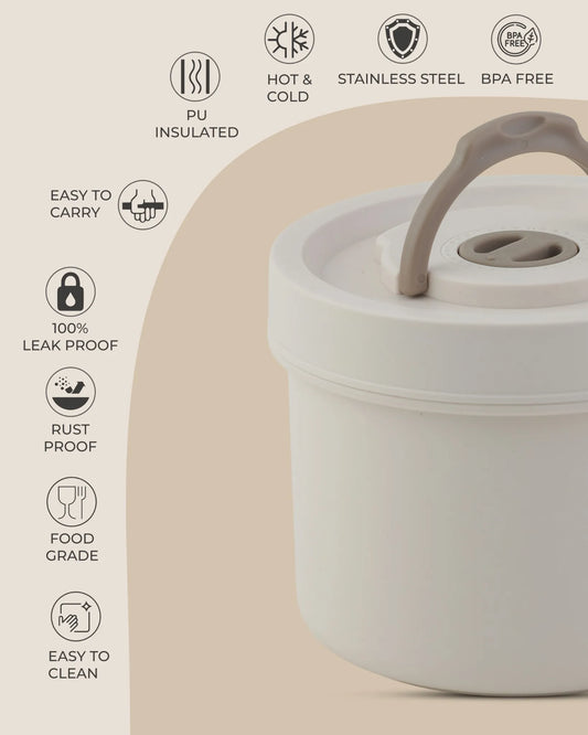 White Round Twist-Lock Lunch Box – BPA-Free – TUFULA