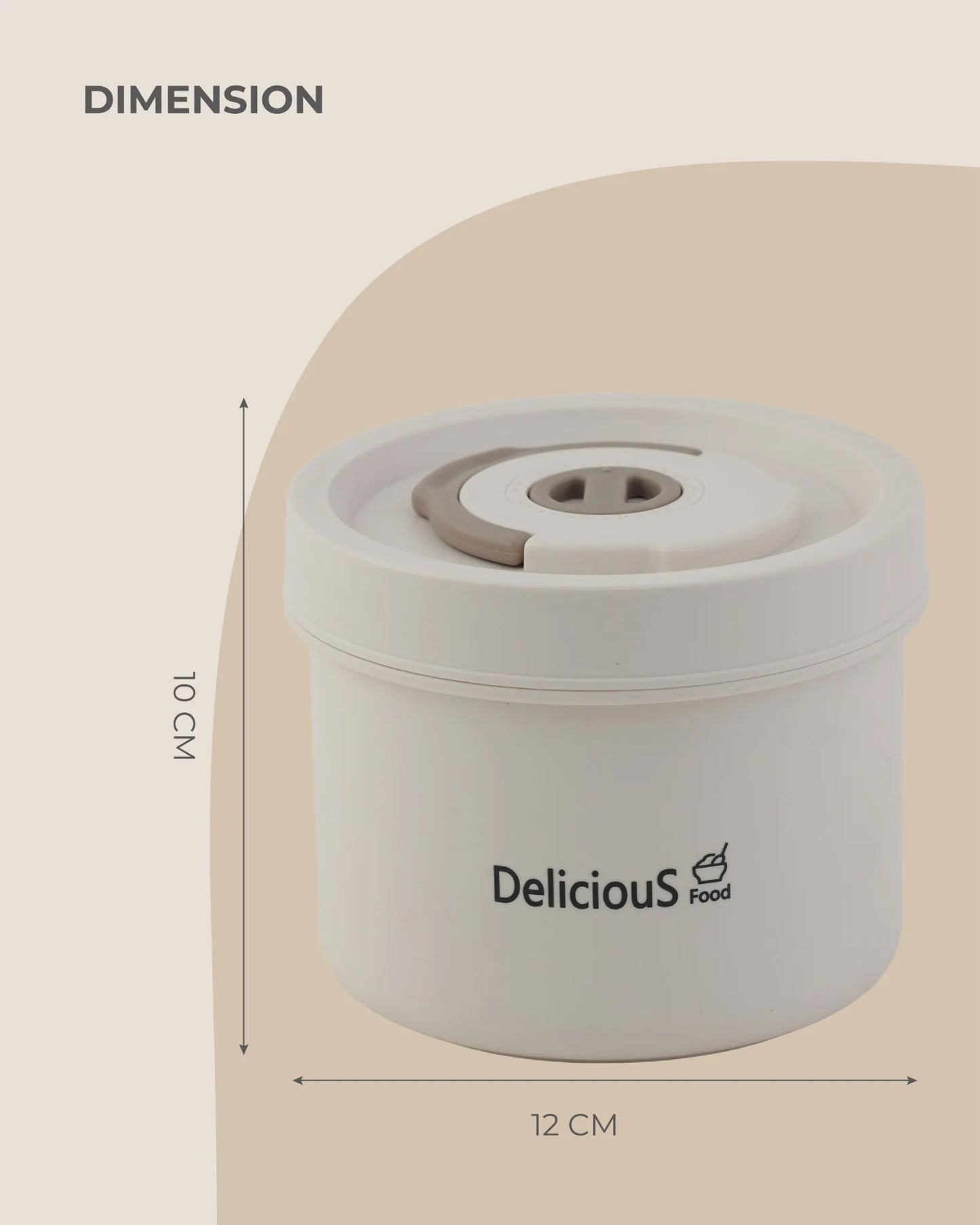White Round Twist-Lock Lunch Box – BPA-Free – TUFULA