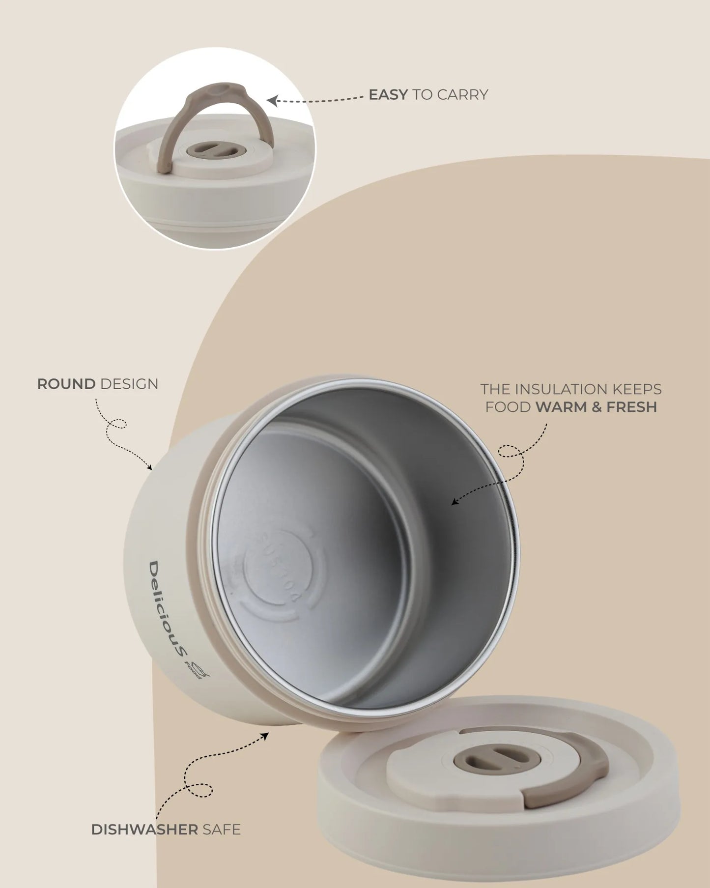 White Round Twist-Lock Lunch Box – BPA-Free – TUFULA