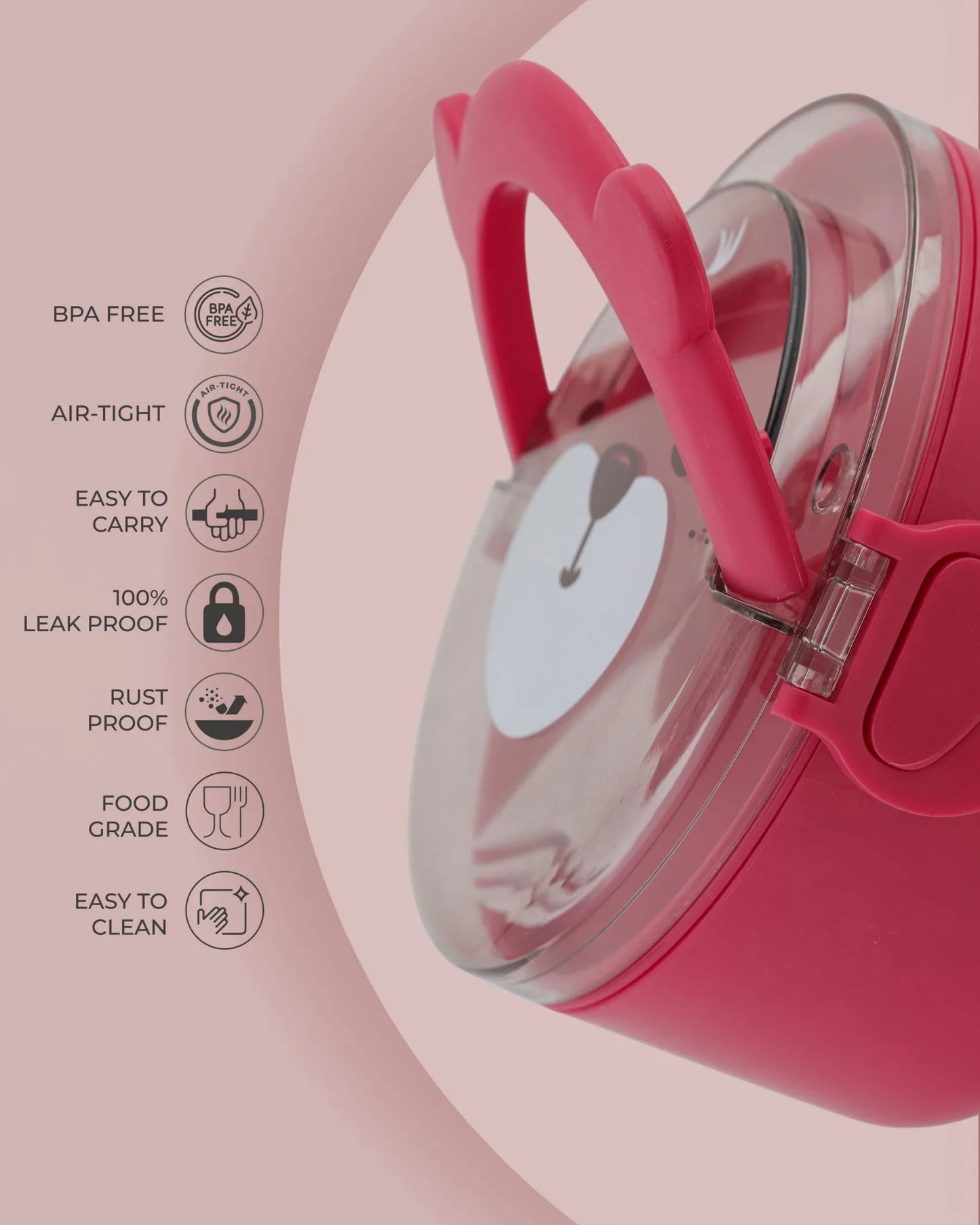 Red Everyday Round Lunch Box 260g – TUFULA