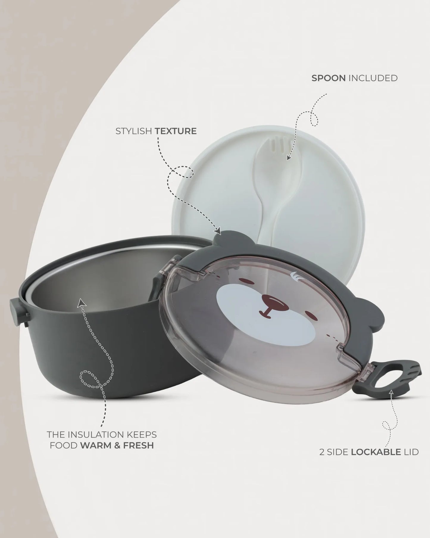 White Everyday Round Lunch Box 260g – TUFULA
