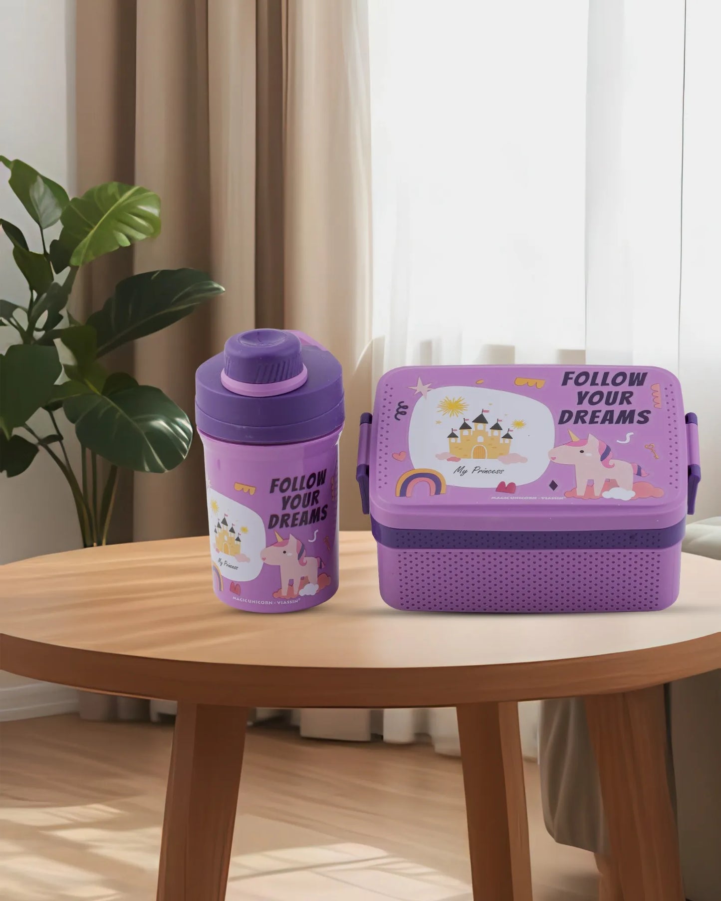 Purple Super Cool Lunch Box with Bottle Set – TUFULA