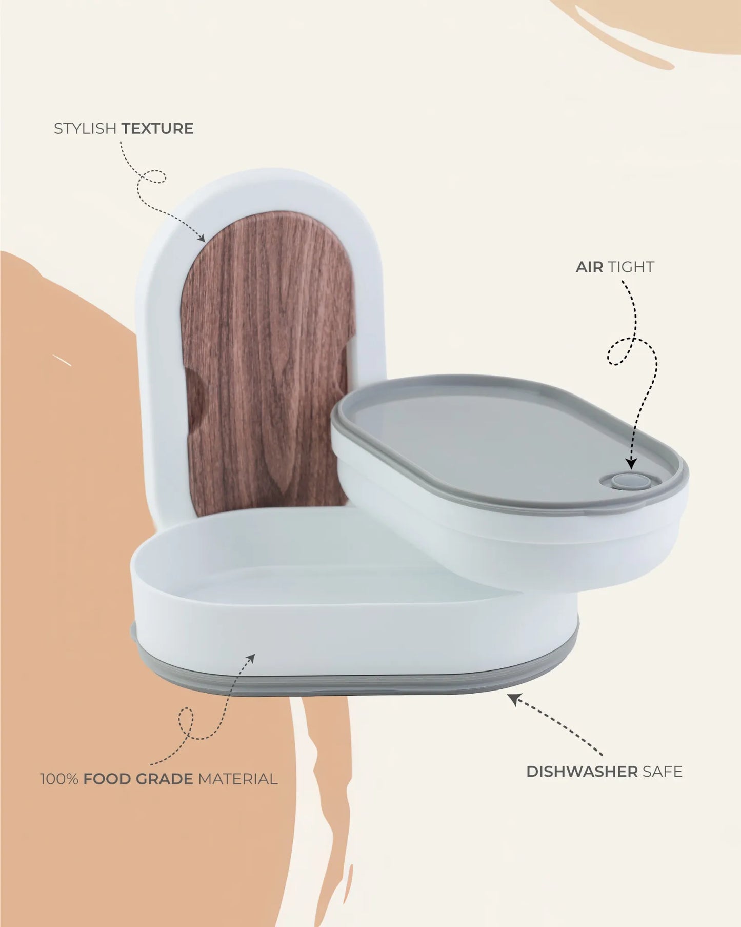 White Round Twist-Lock Lunch Box with Spoon – TUFULA