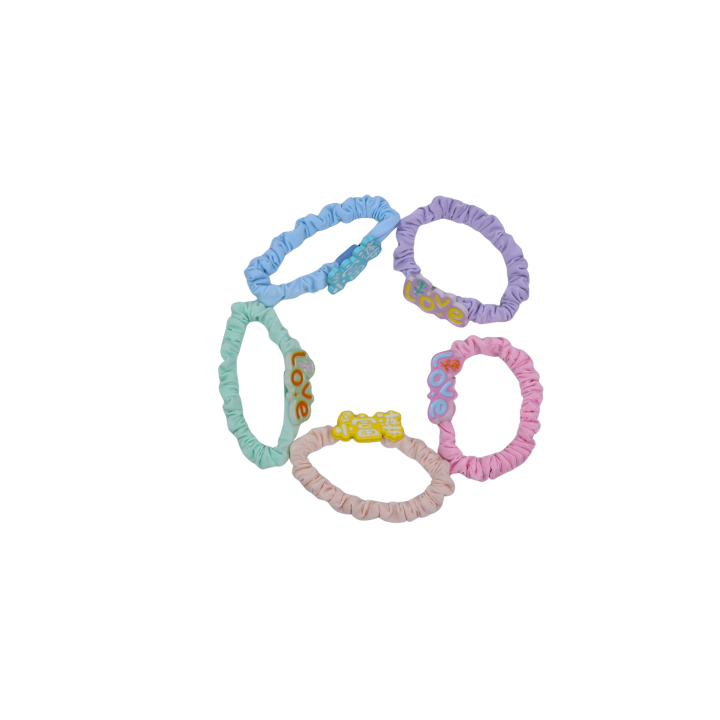 Popping colors rubber band ( Pack of 5 )