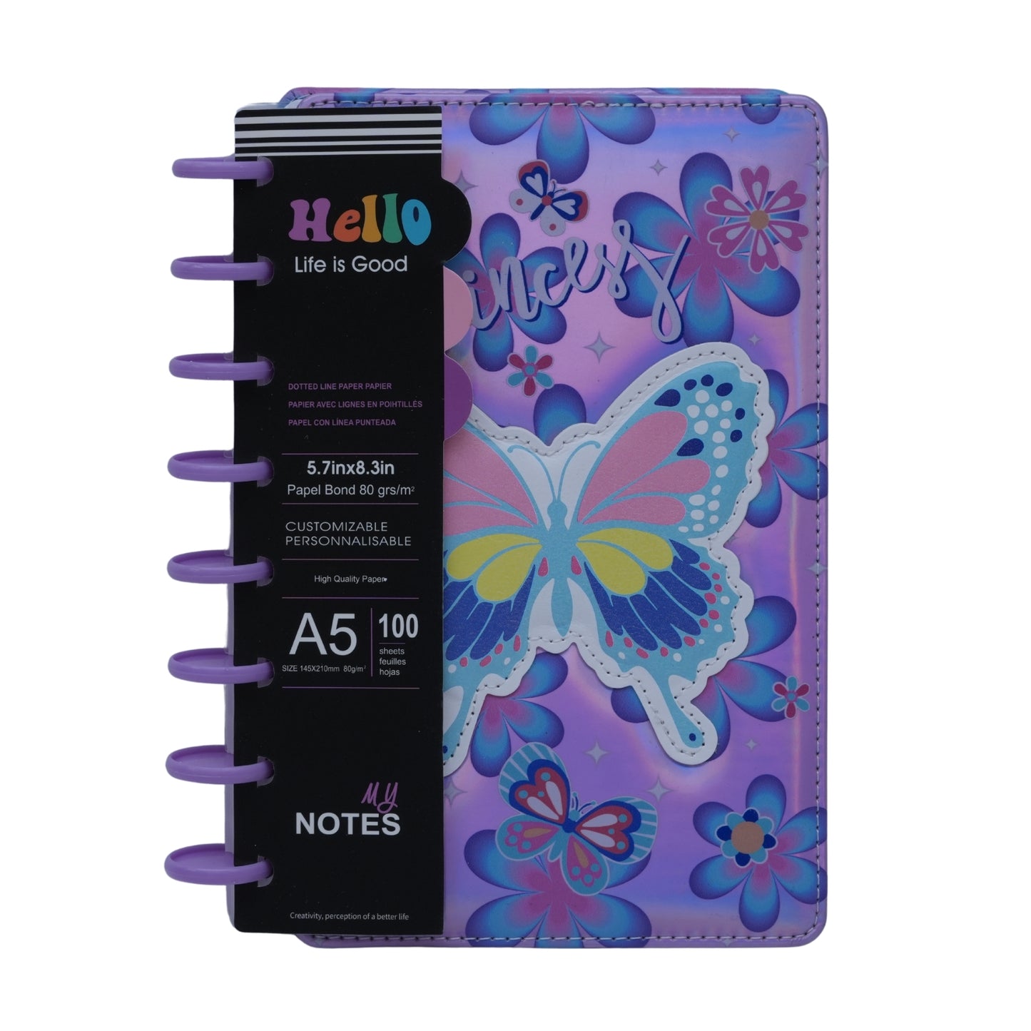 Cute A5 butterfly print diary notebook