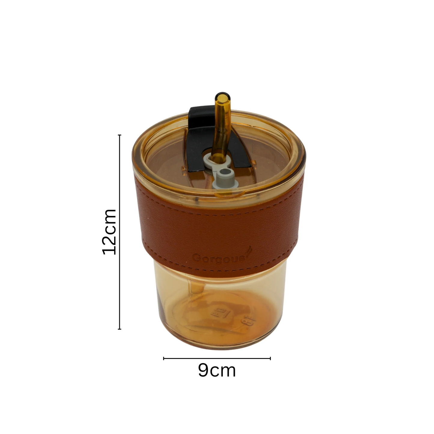 Reusable glass coffee sipper mugs with lid and multipurpose drinking glasses tumbler with leather cover