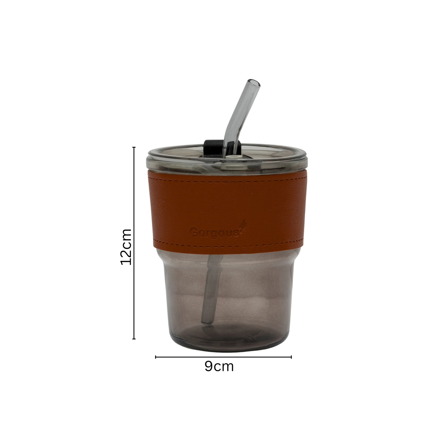 Reusable glass coffee sipper mugs with lid and multipurpose drinking glasses tumbler with leather cover