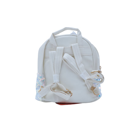 White Fancy Bag With Sparkle Designs For Girls
