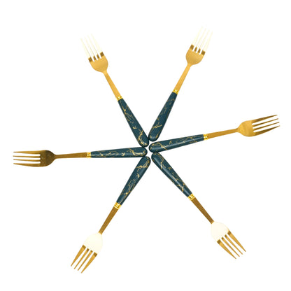 Ultra Luxurious Fork With Resin Work (Pack of 6)