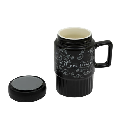 "With You Forever" Premium Ceramic Coffee Mug with Mirror Lid