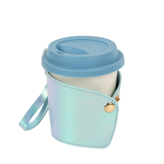 Ceramic Coffee Sipper With Leather Cover