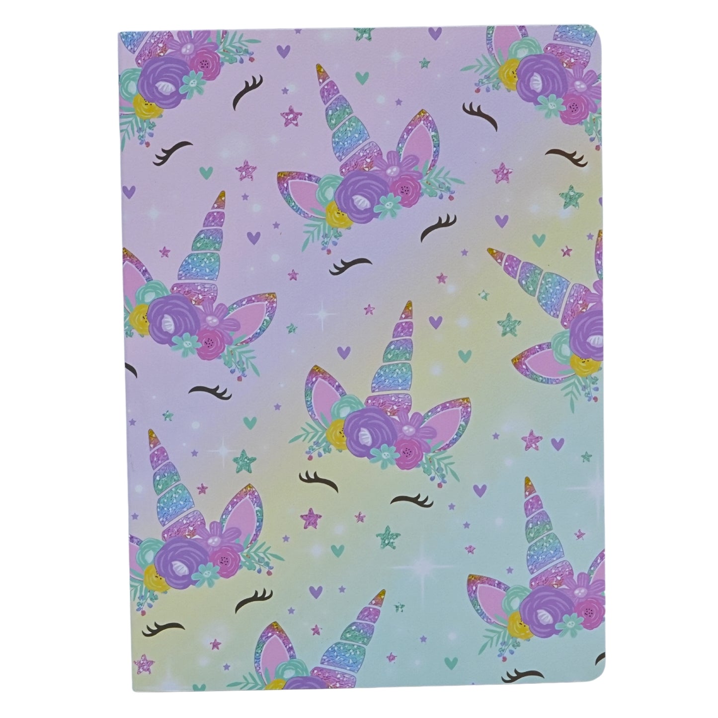 Cute girl aesthetic stars and rainbow style notebooks