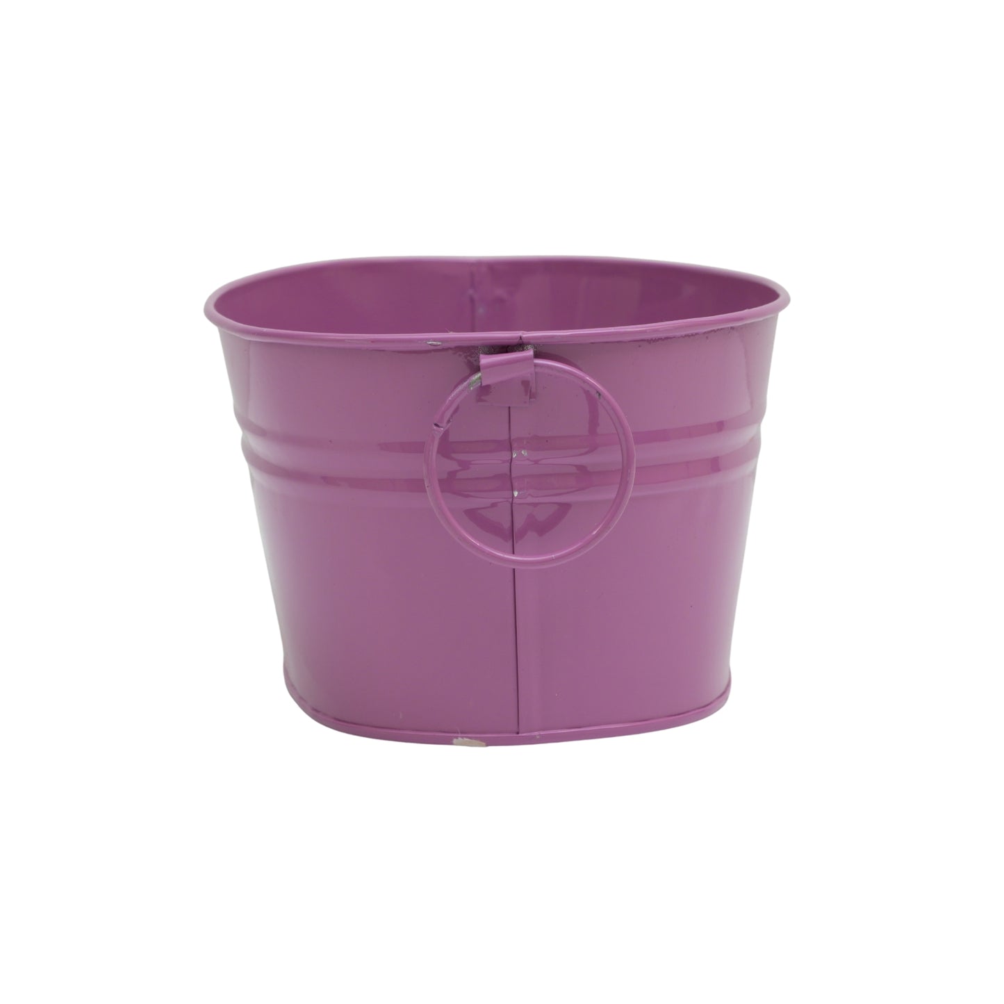 Pink metal planter