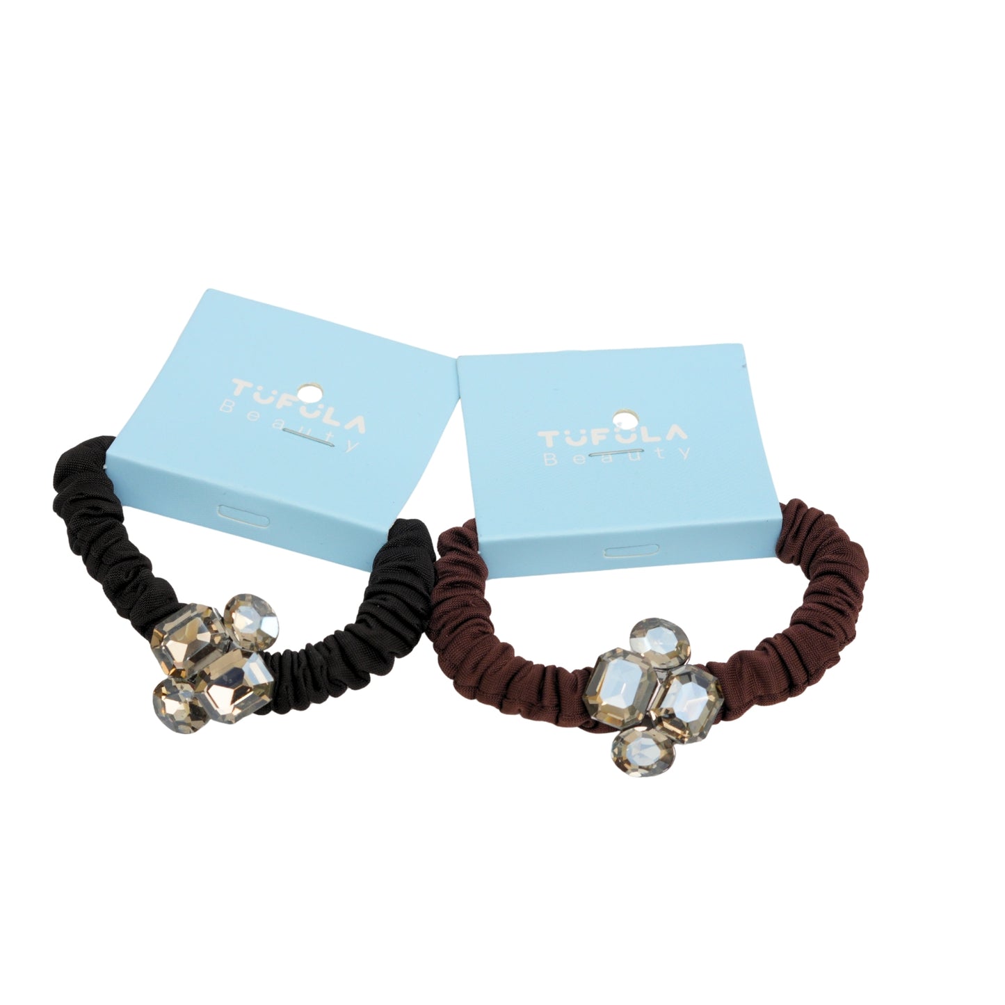 Mini Elastic Hair Ties - Coffee & Cream Collection ( Pack of 4)