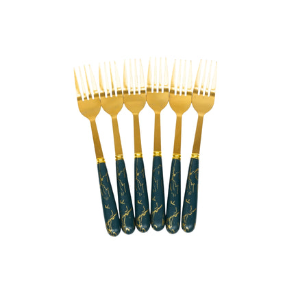 Ultra Luxurious Fork With Resin Work (Pack of 6)